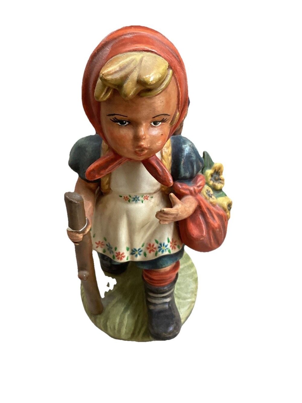 Ceramic Girl Hummel Looking Figurines 10” Vintage